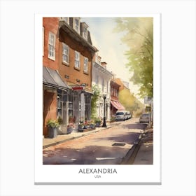 Alexandria 1 Watercolour Travel Poster Canvas Print
