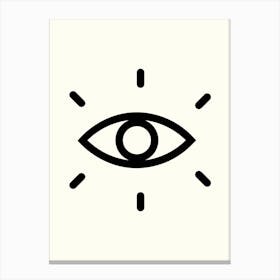 Eye Of God Monoline Hand Drawing Aesthetic Illustration Canvas Print