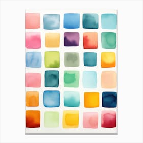 Watercolor Squares 3 Canvas Print