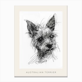 Australian Terrier Line Sketch 3 Poster Canvas Print