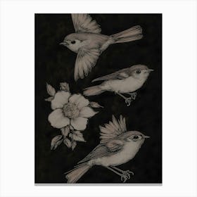 Birds And Flowers Canvas Print