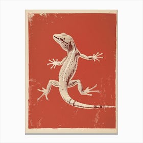 Coral Gecko Blockprint 2 Canvas Print