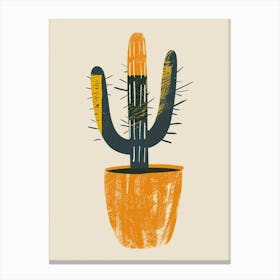 Cactus Plant Minimalist Illustration 2 Canvas Print