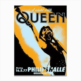 Queen Dusseldorf 1977 Mini Concert Poster Canvas Print