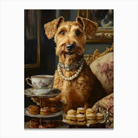 Classy Airedale At The Bar 23 Canvas Print