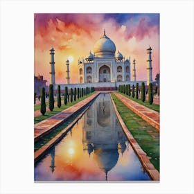 Taj Mahal At Sunset 1 Canvas Print