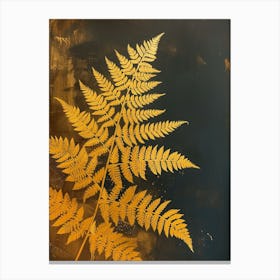 Golden Leather Fern Painting 4 Canvas Print