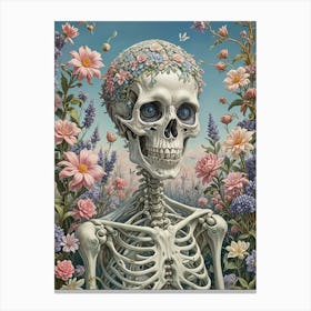 Floral Skeleton no2 Canvas Print