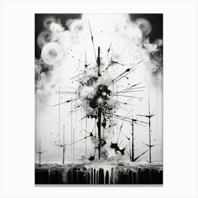 Dreams Abstract Black And White 4 Canvas Print