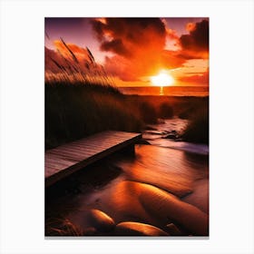 Sunset At The Beach 729 Canvas Print