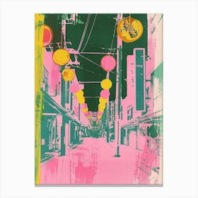 Toyama Japan Duotone Silkscreen Canvas Print