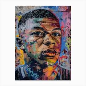 Pop art Kylian Mbappé Canvas Print