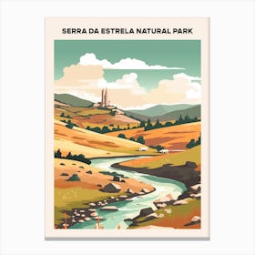 Serra Da Estrela Natural Park Midcentury Travel Poster Canvas Print