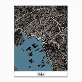Oslo Black Blue Canvas Print