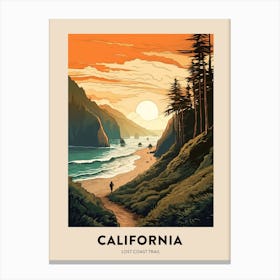 Lost Coast Trail Usa 1 Vintage Hiking Travel Poster Canvas Print