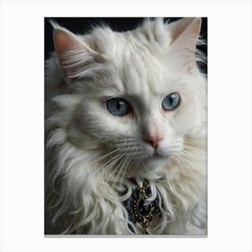 White Cat With Blue Eyes Canvas Print