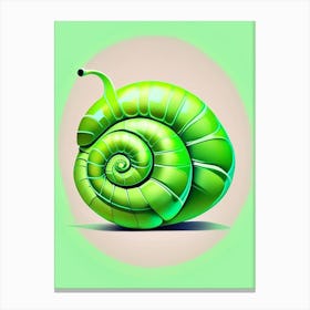 Full Body Snail Green 1 Pop Art Canvas Print