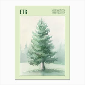Fir Tree Atmospheric Watercolour Painting 4 Poster Canvas Print