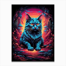 Psychedelic Cat 2 Canvas Print