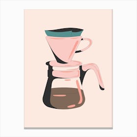 Pink Coffee Pot Canvas Print