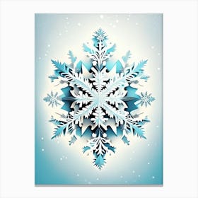 Unique, Snowflakes, Retro Drawing 3 Canvas Print