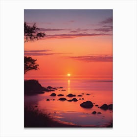 By the Ocean at Sunset Canvas Print