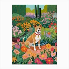 Dog In The Garden Style Henri Matisse 1 Canvas Print