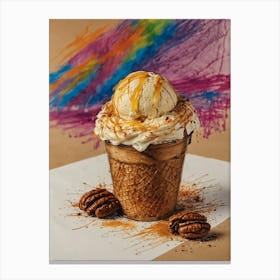 Ice Cream With Caramel And Pecans 1 Canvas Print