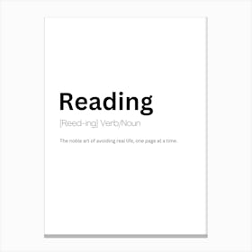 Reading Definition Meaning Canvas Print