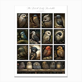 Dark Garden Birds Canvas Print