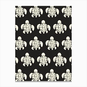 Black And White Turtles Pattern Canvas Print
