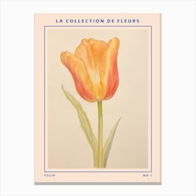 Tulip French Flower Botanical Poster Canvas Print