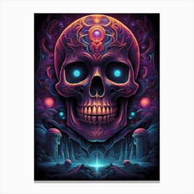 Skull Psychedelic Art Canvas Print