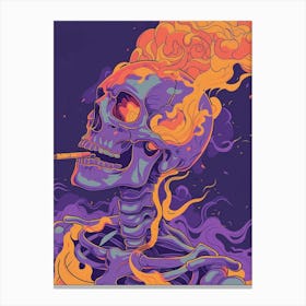 Skeleton Smoking A Cigarette 3 Canvas Print