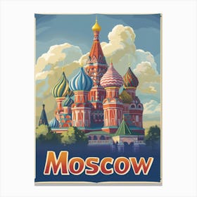 Aihrgdesign A Vintage Travel Poster Of Moscow 1 Canvas Print