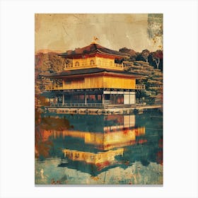Kinkaku Ji Golden Pavilion In Kyoto Mid Century Modern 1 Canvas Print