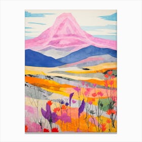 Mount Ararat Turkey 1 Colourful Mountain Illustration Canvas Print