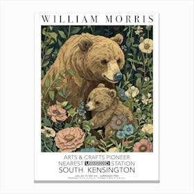 William Morris Print Mamma Bear Valentines Mothers Day Gift Botanical Canvas Print
