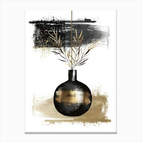 Gold And Black Vase Canvas Print