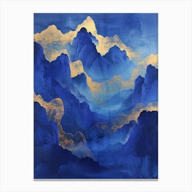 Blue And Gold Mountains 12 Canvas Print