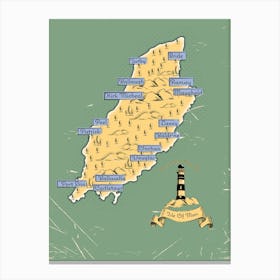 Vintage Isle of Man Map Canvas Print