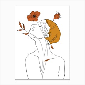 Woman With Flowers 1 Canvas Print