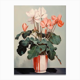 Bouquet Of Cyclamen Flowers, Autumn Fall Florals Painting 1 Canvas Print