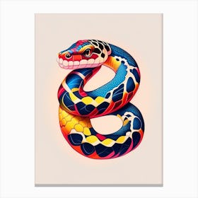 Pueblan Milk Snake Tattoo Style Canvas Print