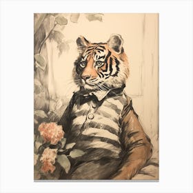 Storybook Animal Watercolour Tiger 3 Canvas Print