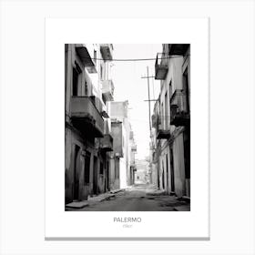 Poster Of Palermo, Italy, Black And White Photo 4 Canvas Print