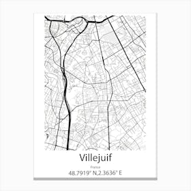 Villejuif,France Minimalist Map Toile