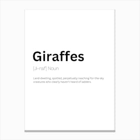 Giraffes Definition Meaning Canvas Print