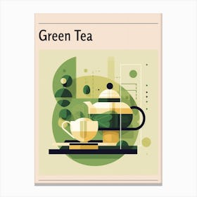 Green Tea Midcentury Modern Poster Canvas Print