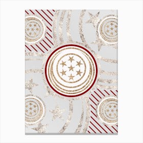 Geometric Glyph in Festive Gold Silver and Red n.0095 Canvas Print